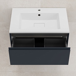 Style Line Тумба с раковиной Лима 70 Plus подвесная эмаль графит матовая – фотография-6